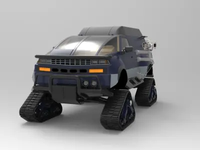 Truck with Mattracks Suspension tracks concept 3D model