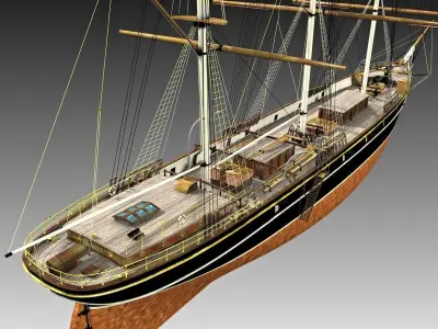 Cutty Sark Clipper - XIX Century Freighter 3D model