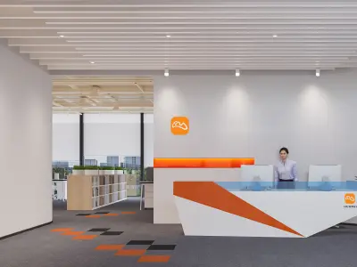  Office reception interior scene 22 3D model