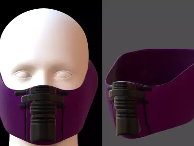 Gas mask helmet 3d model scifi Low-poly  Low-poly 3D model 569