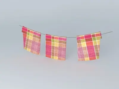 dishclothes on a line Free 3D model