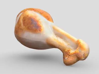 Fried Chicken Leg Low-poly 3D model