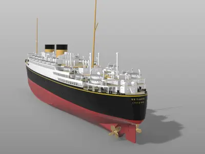 MV BRITANNIC 1930 last White Star liner in service 1-600 version 3D print model