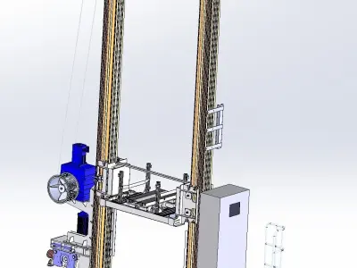 Stacking-machine-assembly metal frame with machine 3D model