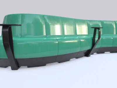 Public Bench Modern Low-poly 3D model
