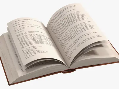 Hardcover Book Red English Text Rigged for Maya 3D model