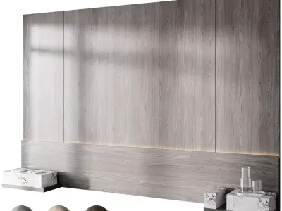 Headboard wall panel 016 Free 3D model