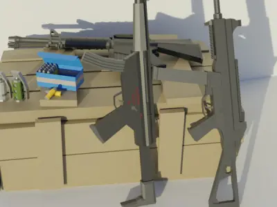 Pack Weapons low poli  Low-poly 3D model