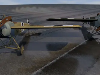 Fokker E-I and E-III Eindecker 3D model