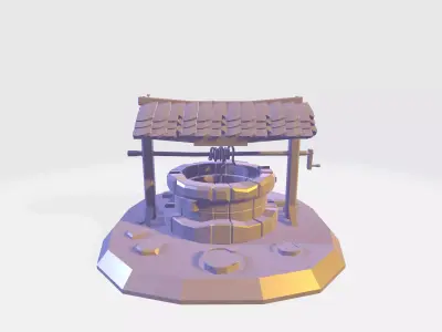 Magic Vintage Well Low-poly 3D model