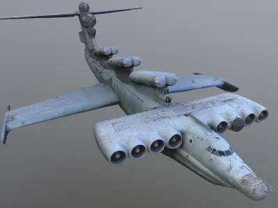 Caspian Sea Monster ekranoplan Lun Low poly Low-poly 3D model