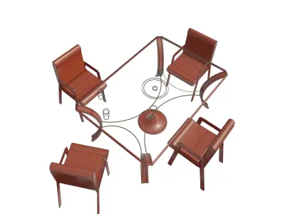 Premium 3D Garden Furniture Set 3D model