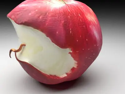 Worm In Apple 3D model
