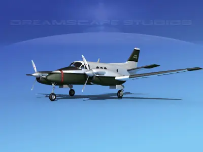 Beechcraft C-6 Transport V01 US Army 3D model
