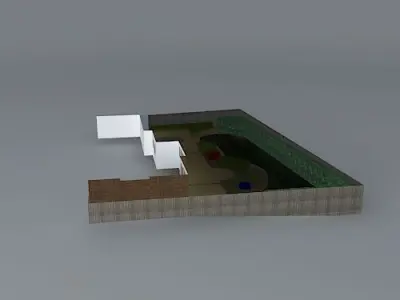 Garden design for garden on slope Free 3D model