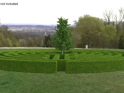 Labyrinth Garden with Tree 3D model