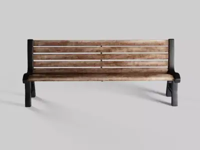 Bench park Low-poly 3D model buy