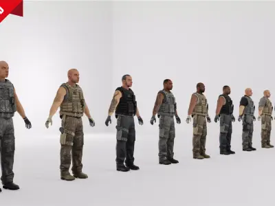 Soldier Low-poly 3D model Low-poly 3D model