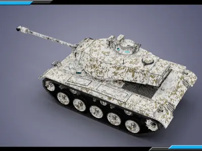 M41 Walker Bulldog Winter theme Low-poly 3D model