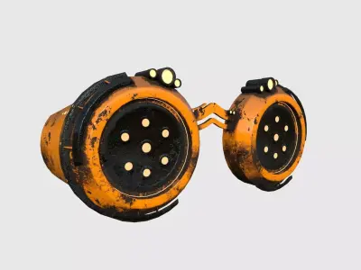 SciFi Glasses G07 Orange Dirt - Character Design Fashion Free low-poly 3D model