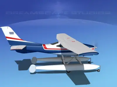 Cessna 182 Skylane Seaplane V04 3D model