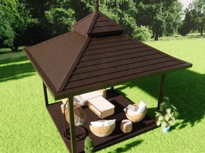 wooden pergola 3D model order