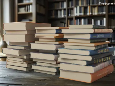 Modern Books Stack 3D model