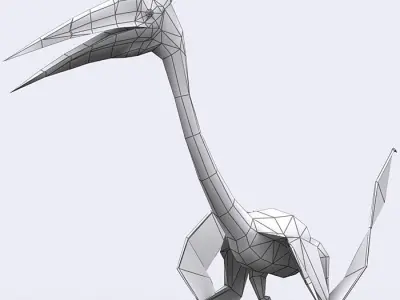 3DRT - Dinosaurs - Quetzalcoatlus Low-poly 3D model
