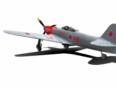 Yakovlev Yak-3 Soviet Fighter Plane Low-poly 3D model