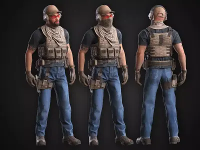 Spec Ops Soldier Low-poly 3D model