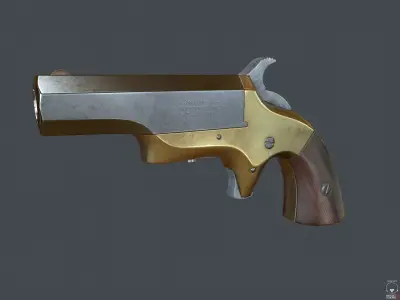 brown southerner derringer Low-poly 3D model