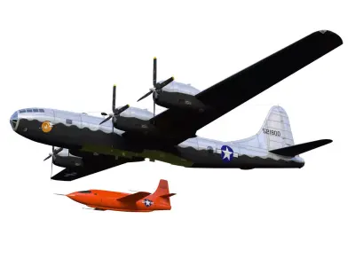 bell X-1 and Boeing B-29 3D model