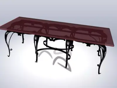 Medieval wrough metal table 3D model