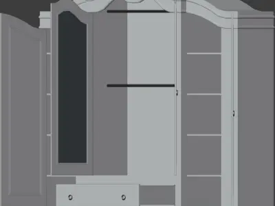 Simple Rochelle Wardrobe Free low-poly 3D model