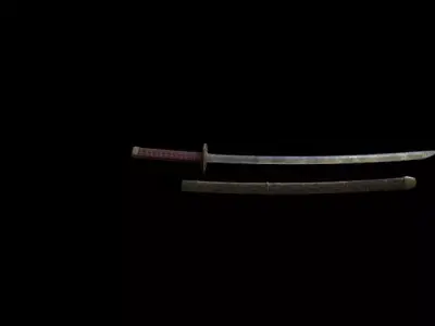 Damascus Steel Katana 3D model