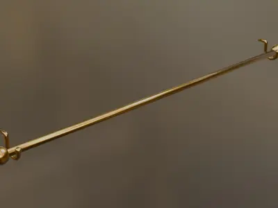 Simple low poly curtain rod Free low-poly 3D model