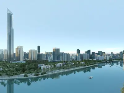 Guangzhou City Low-poly 3D model