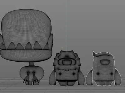 Caveman and Dinosaur characters 3D model