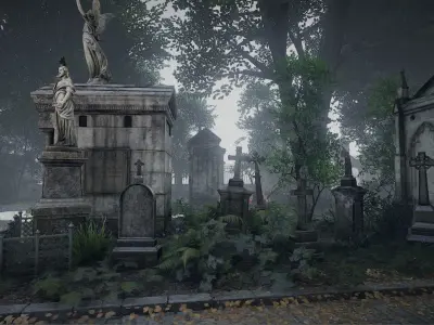 The Cemetery Pack Low-poly 3D model
