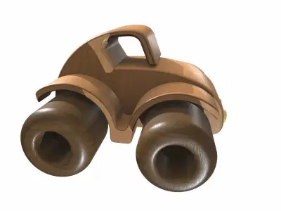 Wooden car toy 1 Free 3D model