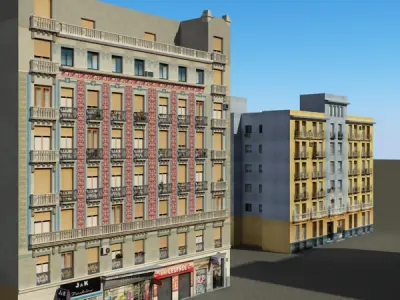 Building Collection 65-68 Low-poly 3D model