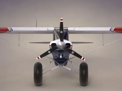 Piper Super Cub Bushplane Civil Air Patrol Low-poly 3D model