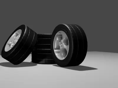Car wheels 3D Free low-poly 3D model