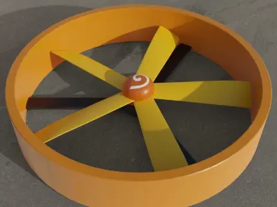 Turbine propeller wheel Low-poly 3D model