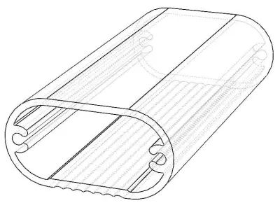 Aluminum Extruded Oval Pipe Footrest MOD AL-054ap Low-poly 3D model