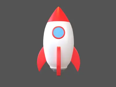 Cartoon Rocket V1 001 Low-poly 3D model