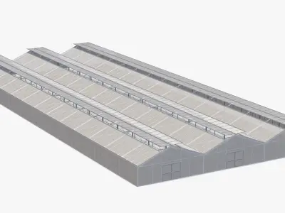 Glass Greenhouse Frame Structure 3D model