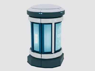 High Poly SciFi Kiosk 3D AD 3D Model 3D model