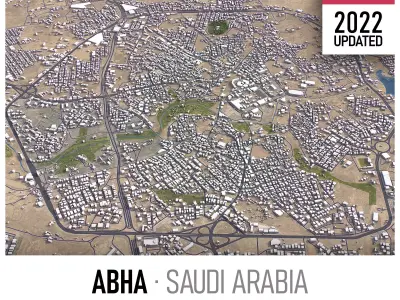 Abha - Downtown Low-poly 3D model