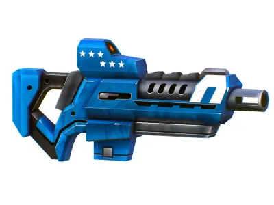 LowPoly Sci-Fi Cartoon Assault Rifle Future Low-poly 3D model